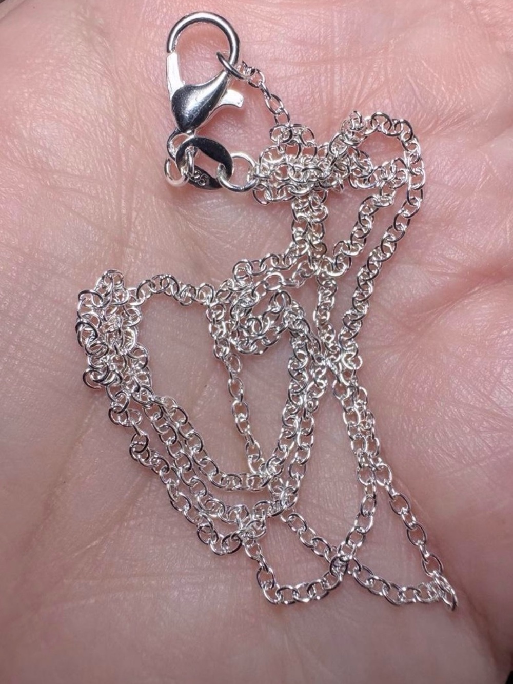 S925 Sterling Silver Chain Necklace - 18 inch